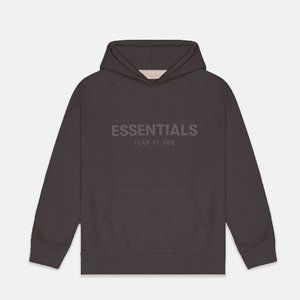 Essentials Fear Of God Off Black Waffle Knit Raglan Hoodie